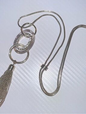 Worthington Gold-Tone Linked Rings Tassel Necklace